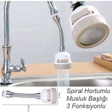 Nefertiya Oynar Başlıklı Spiral 3 Fonksiyonlu Musluk Başlığı