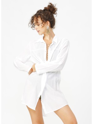 White By Nature Plaj Elbisesi M Beyaz