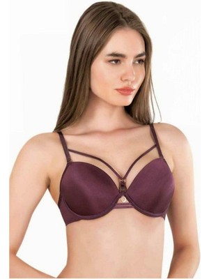 Akarsu Global Le Jardin 7008 Micro Kaplı Push-Up Sütyen Mürdüm