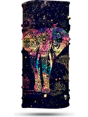 Dair Aksesuar Şans ve Bereket Fili Desenli Motosiklet Boyunluk Bandana