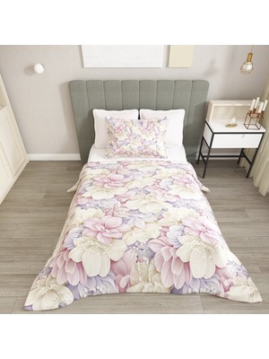 Monohome Tek Kişilik Pike Takımı Jakar Dokuma Pamuklu 3D Flowers Coverlet