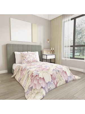 Monohome Tek Kişilik Pike Takımı Jakar Dokuma Pamuklu 3D Flowers Coverlet