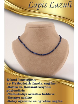 Osmanlı Doğaltaş Lapis Lazuli Doğal Taş Kolye 4 Mm, M411