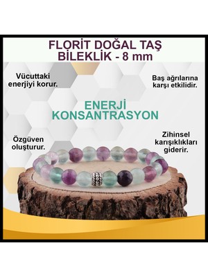 Osmanlı Doğaltaş Florit Doğal Taş Bileklik 8 mm - B858