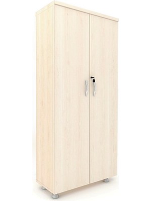 Elizza Büyük Boy Tam Kapak Kitaplık Dosya Dolabı Akça - 80X38X188