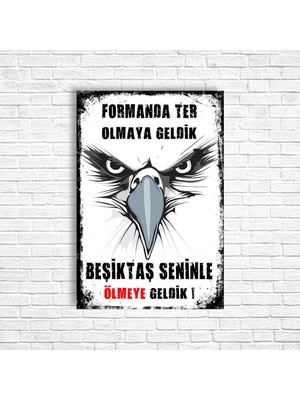 Trend Poster Beyaz Retro Ahşap Poster