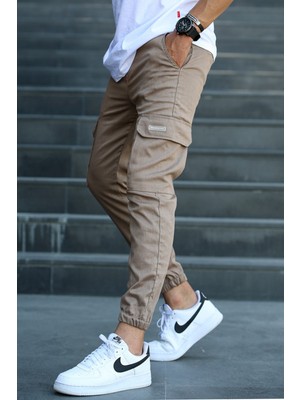 Madmext Kahverengi Kargo Cep Jogger Pantolon 5437