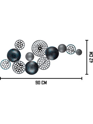 Muyika Design Muyika Perfo  Metal  Tablo Ev Ofis Duvar Dekorasonu Mavi 90X42