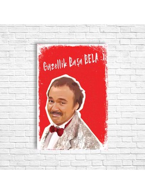 Trend Poster Güzellik Başa Bela Avrupa Yakası Retro Ahşap Poster