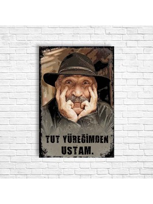 Trend Poster Tuncel Kurtiz Retro Ahşap Poster