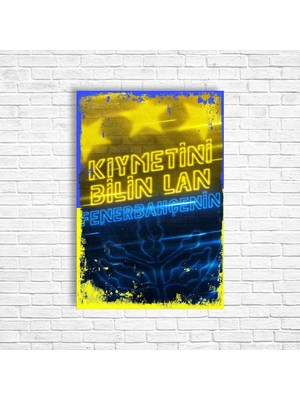 Trend Poster Sarı Lacivert Retro Ahşap Poster