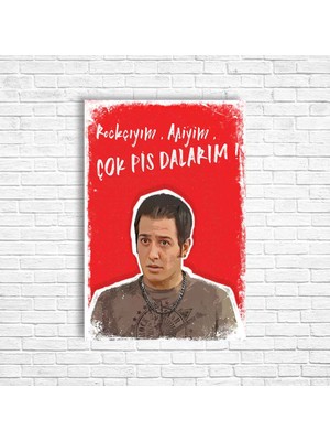 Trend Poster Rockciyim Asiyim Çok Pis Dalarım Retro Ahşap Poster