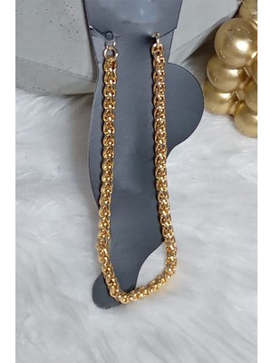 Duygushoesbag Çelik Tek Sıra Dolgun Zincir Gold Halhal