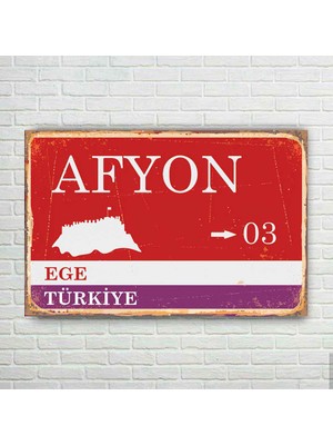 Trend Poster Afyon Plaka Retro Ahşap Poster