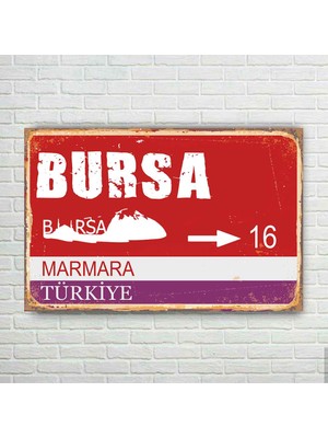 Trend Poster Bursa Plaka Retro Ahşapposter