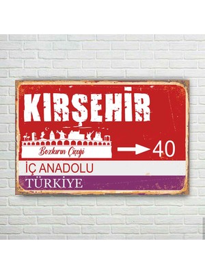 Trend Poster Kırşehir Plaka Retro Ahşap Poster