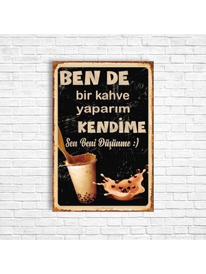 Trend Poster Kahve Retro Ahşap Poster