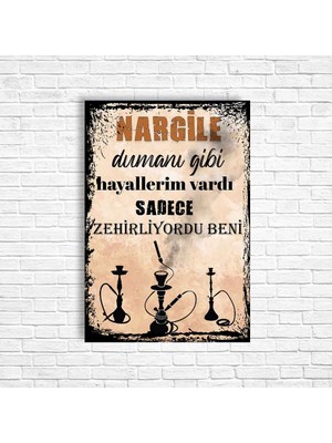Trend Poster Nargile Retro Ahşap Poster