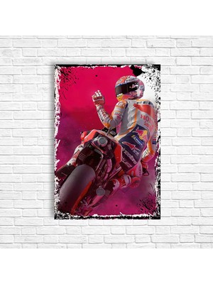 Trend Poster Motosiklet Retro Ahşap Poster