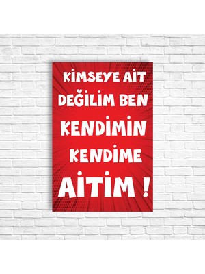 Trend Poster Kimseye Ait Değilim Ben Retro Ahşap Poster