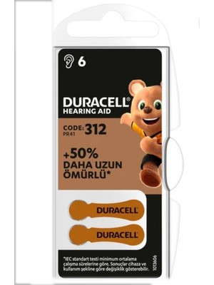 Duracell 312 Numara İşitme Cihazı Pili 6x10 60 Adet