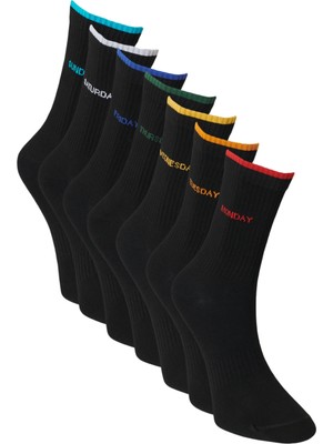Desenli Siyah Casual Çorap