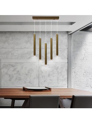 Triolux TRA83055L Eco 5*ø40 mm LED Avize Sarkıt Long Grandetubo - Işık Rengi 3000K Sıcak Beyaz