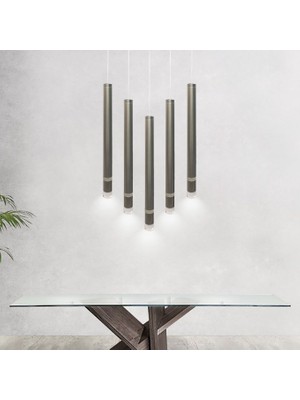 Triolux TRA83055L Eco 5*ø40 mm LED Avize Sarkıt Long Grandetubo2 - Işık Rengi 3000K Sıcak Beyaz