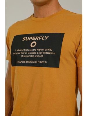 Superfly Men Tshırt Kahverengi Erkek T-Shirt 22575-38