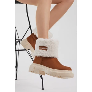 Tonny Black Kadın Taba Süet Yünlü Rahat Kalıp Bot