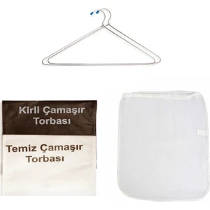 ŞAFAK25 Askeri Malzeme  Kirli Temiz Torbası - Çamaşır Filesi - 2'li Dolap Askısı