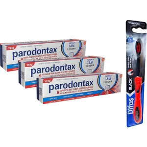 Paradontax Ferahlık Tam Koruma 150 ml ( 50 ml X 3 ) ve Difaş Black Diş Fırçası ( Yumuşak )