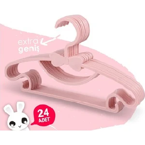 Sweet  24 Adet Bebek Askısı Çocuk Kıyafet Askısı Beyaz Fiyonk Askı