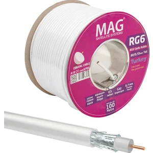 Rg6/u6 1.02 mm 80 Telli Ccs Makaralı Anten Kablosu Yerli Üretim (100 Metre)