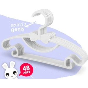 Sweet 48 Adet  Bebek Elbise Askısı 30 cm Fiyonklu Kelebek Bebek Çocuk Kıyafet Askısı