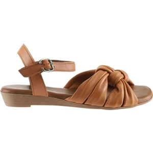 Bueno Shoes Taba Deri Kadın Düz Sandalet
