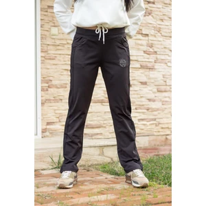 Azıcık Akıllı Kadın Siyah Şeritli Basic Esnek Rahat Kalıp Cepli Ince Eşofman Altı 21KESAAKT2