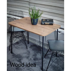Wood İdea Metal Ayaklı 60X90 Mutfak Masası Balkon Masası Çalışma Masası