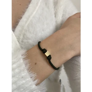 Amoure Gold 14 Ayar Altın Küplü Unisex Ipli Bileklik