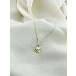 Amoure Gold 14 Ayar Altın Deniz Kabuğu Inci Kolye