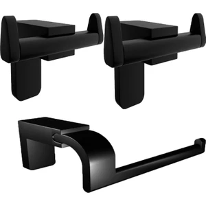 Siyah Lux 3'lü Banyo Seti