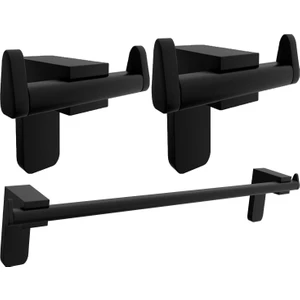 Siyah Lux 3'lü Banyo Seti