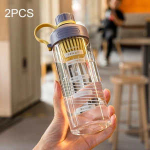 2pcs Taşınabilir Çay Sızan Plastik Kupa, Kapasite: 650ML Mor Sarı