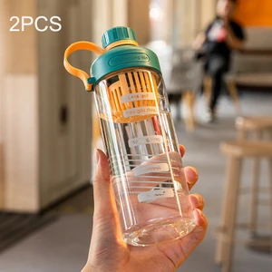 2pcs Taşınabilir Çay Sızan Plastik Kupa, Kapasite: 650ML Yeşil Turuncu