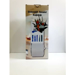 Plastik Dekoratif Çok Amaçlı Cep Telefonu Tutmalı Raflı Tuvalet Banyo Wc Kağıtlık