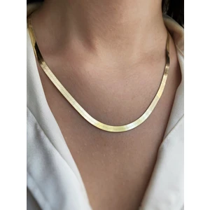 Amoure Gold 14 Ayar Altın Italyan Ezme Zincir