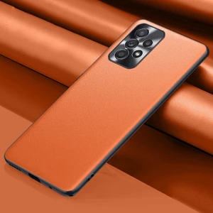 YKD Store Samsung Galaxy A73 Turuncu İçin Düz Cilt Deri Kasa (Yurt Dışından)