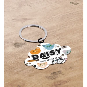 Evcil Dostlara Özel Isimli Bulut Şeklinde Ahşap Pet Tasma Künyesi - Model 5