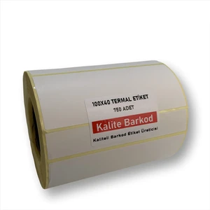 Kalite Barkod 100x40 Termal Etiket Rulo Barkod Etiketi