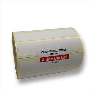 Kalite Barkod 100x20 Termal Etiket Rulo Barkod Etiketi